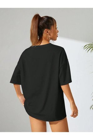 Unisex Gül & Siluet Baskılı Tasarım Tshirt