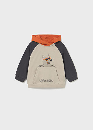 Mayoral 1-4 Yaş Erkek Bebek Kapüşonlu Kanguru Cepli Sweat ve 2’li Eşofman Altı Takımı – Bej, Turuncu, Antrasit