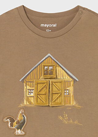 MAYORAL 1-4 YAŞ ARASI ÇİFTLİK UZUN KOLLU t-shirt - KAHVE