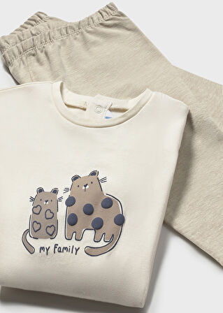 Mayoral Kız Bebek 3'lü Takım (1-4 Yaş) – Uzun Kollu Tişört, Puantiyeli Hırka ve Düz Tayt