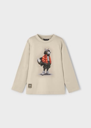 MAYORAL 4-10 YAŞ ARASI UZUN KOLLU t-shirt - BEJ