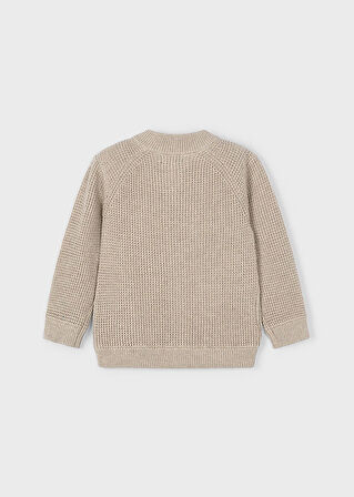 Mayoral 4-10 Yaş Camel Renk Fermuarlı Cepli %100 Pamuk Örme Hırka