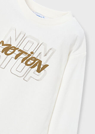 Mayoral 4-10 Yaş Erkek Çocuk 3’lü Takım – Gri Fermuarlı Hırka, Ekru Baskılı Uzun Kollu Tişört, Gri Eşofman Altı