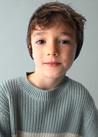 Mayoral Pamuklu Akrilik Karışımlı Mavi Bisiklet Yaka Triko Kazak