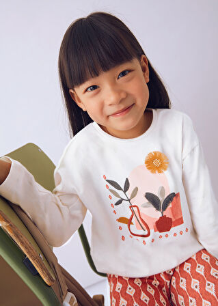 Mayoral Kız Çocuk 2'li Takım (4-10 Yaş) – %100 Pamuk Baskılı Bluz ve Desenli Tayt