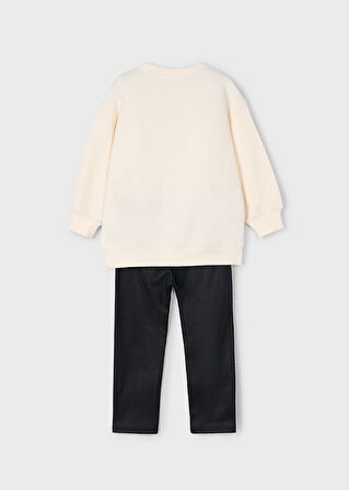 Mayoral Kız Çocuk Baskılı Sweatshirt ve Tayt Takımı (4-10 Yaş) – Şardonlu, Rahat ve Şık Kombin