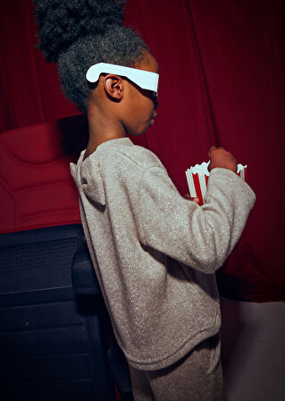 Mayoral Kız Çocuk Simli Triko Bluz ve Pantolon Takım – Toprak Rengi (4-10 Yaş)