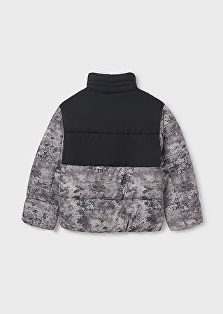 Mayoral Erkek Çocuk Kamuflaj Desenli Siyah Mont – 10-16 Yaş, Su İtici, Rüzgar Geçirmez, Polar Astarlı