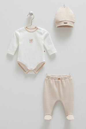 CARAMELL FORSET  BODY PANTOLON ŞAPKA TAKIM - BEJ