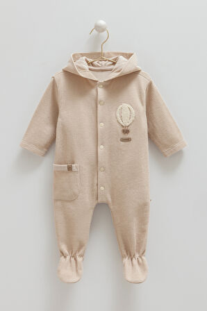 CARAMELL 01-12 AY BEDEN ARALIĞI TRİKO İÇİ PENYE ASTARLI SOFT TULUM - TAŞ