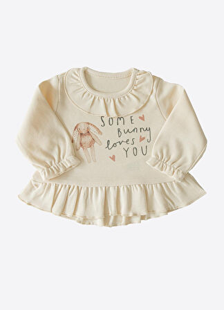 KİTİKATE ORGANİK BUNNY LOVES YOU İKİLİ TAKIM - BEJ-MURDUM