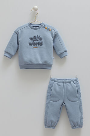 CARAMELL ANIMAL WORD İÇİ ŞARDONLU İKİLİ TAKIM (01-12 AY ARASI) - İNDİGO MAVİ