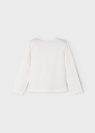 Mayoral 4-10 Yaş Kız Çocuk Bluz ve Şort Takımı | Ekru Renk, Pul Detaylı Bluz & Dokuma Şort