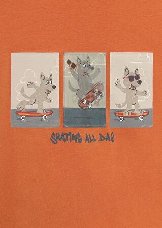 MAYORAL SKATE HOLOGRAMLI SWEAT BELİ PAÇASI LASTİK PANTOLON TAKIM (01-04 YAŞ ARASI) - BEJ-TURUNCU