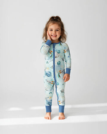 KIDZEE BLAST OFF ZEE-SUIT 1.0 TOG UYKU TULUMU (01-03 YAŞ) - AÇIK MAVİ
