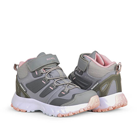 Buckhead Zyon High Kız Çocuk Gri Pembe Waterproof Bot (31-35 Numara)