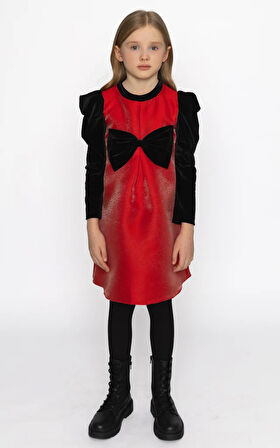 SHE%SHE 4-12 YAŞ ARASI PARTİ ELBİSESİ - KIRMIZI