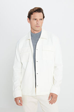 Oversize Fit Bol Kesim Klasik Yaka Pamuklu Desenli Gömlek Ceket