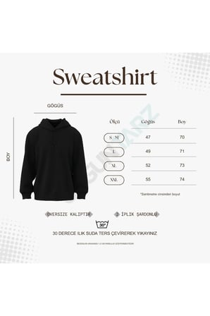 Unisex Tasarım Baskılı Kapüşonlu Sweatshirt 2'li Fırsat Paketi