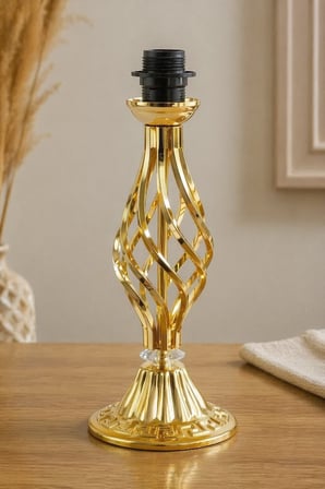 Gold ve Metal Renkli Burgulu Model Abajur Ayağı 35cm E27