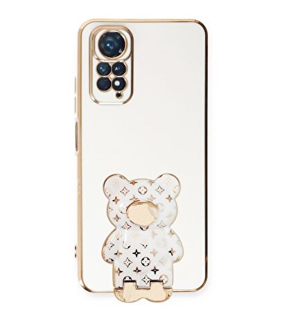 Smcase Xiaomi Redmi Note 11 Global Kılıf Standlı Kamera Korumalı Cute Bear Silikon