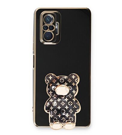 Smcase Xiaomi Redmi Note 10 Pro Kılıf Standlı Kamera Korumalı Cute Bear Silikon