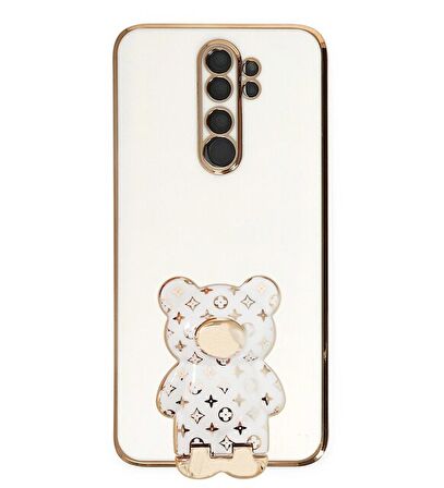 Smcase Xiaomi Redmi Note 8 Pro Kılıf Standlı Kamera Korumalı Cute Bear Silikon