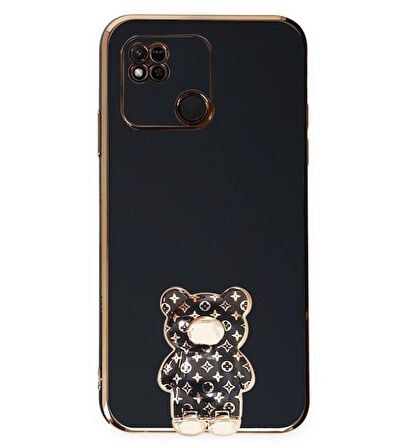 Smcase Xiaomi Redmi 9C Kılıf Standlı Kamera Korumalı Cute Bear Silikon