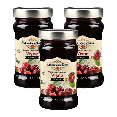 Abdurrahman Tatlıcı Vişne Reçeli 380 gr Cam x 3 Adet