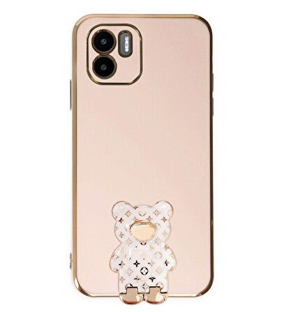 Smcase Xiaomi Redmi A1 Kılıf Standlı Kamera Korumalı Cute Bear Silikon