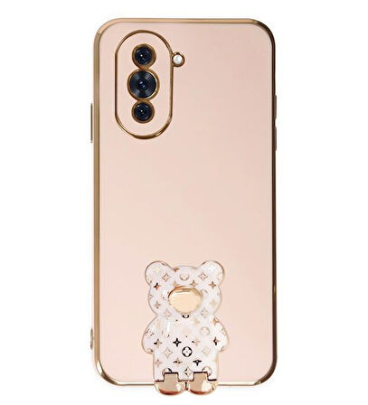 Smcase Huawei Nova 10 Pro Kılıf Standlı Kamera Korumalı Cute Bear Silikon