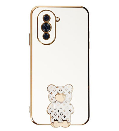 Smcase Huawei Nova 10 Pro Kılıf Standlı Kamera Korumalı Cute Bear Silikon