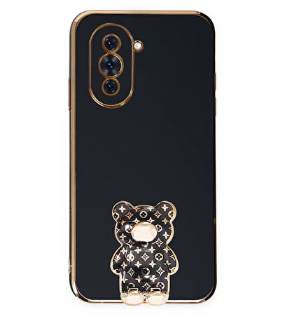 Smcase Huawei Nova 10 Kılıf Standlı Kamera Korumalı Cute Bear Silikon