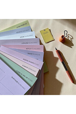 Tarihsiz Masaüstü Planlayıcı Set, 10 Çeşit, Kullan-at Planner - Aylık Planlayıcı