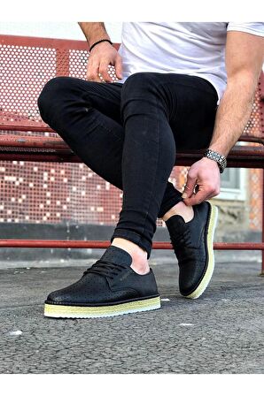 Erkek Ayakkabı Siyah Topuk Boyu 3 Cm