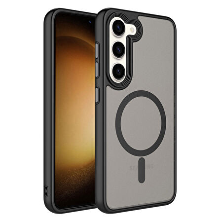 Smcase Samsung Galaxy S23 Kılıf Mat Arka Yüzeyli Wireless Şarj Özellikli Flet