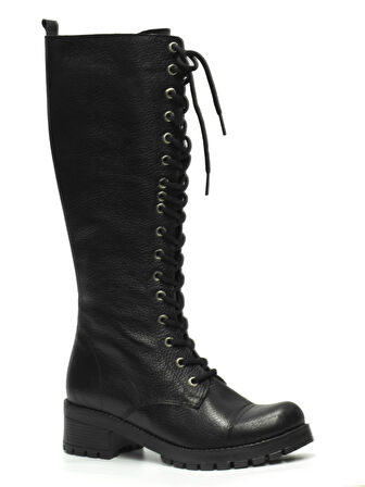 Kadın Hakiki Deri Diz Altı Postal