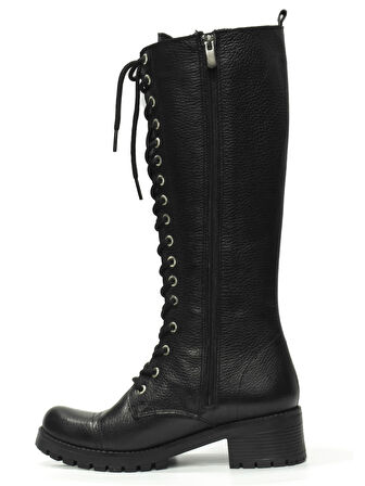 Kadın Hakiki Deri Diz Altı Postal