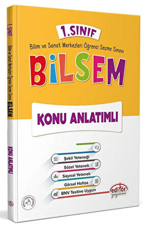 Editör 1.Sınıf Bilsem Konu Anlatımlı Yeni Tarz + Deneme Sınavı