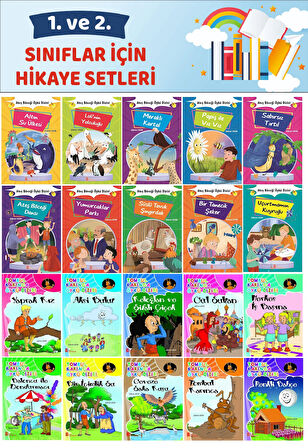 1.ve2.Sınıflara Uygun Okumayı Sevdiren 32 Sayfalık 20 li Hikaye Seti