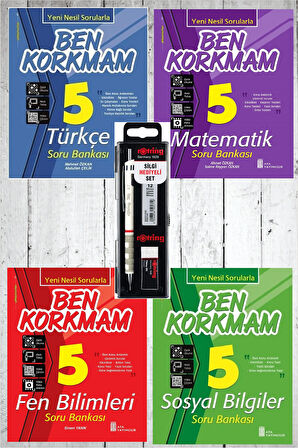 Ata 5.Sınıf Ben Korkmam Türkçe-Matematik-Fen Bilimleri-Sosyal Bilgiler+Rotring Kalem Seti Hediyeli