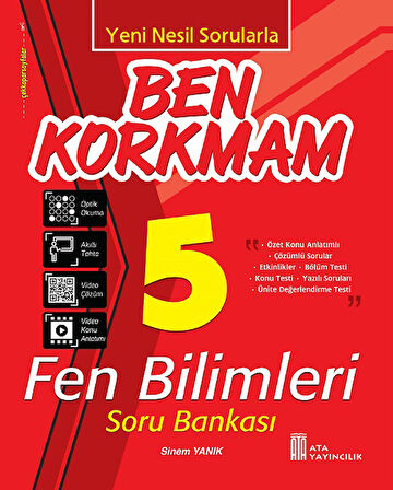 Ata 5.Sınıf Ben Korkmam Türkçe-Matematik-Fen Bilimleri-Sosyal Bilgiler+Rotring Kalem Seti Hediyeli