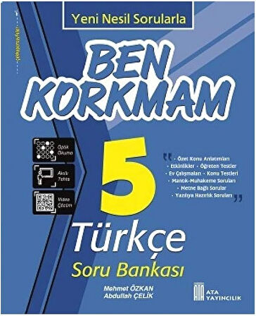 Ata 5.Sınıf Ben Korkmam Türkçe-Matematik-Fen Bilimleri-Sosyal Bilgiler+Rotring Kalem Seti Hediyeli