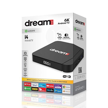 Dreamstar i4 Android 12 Android Tv Box | 6K Çözünürlük | 4-32