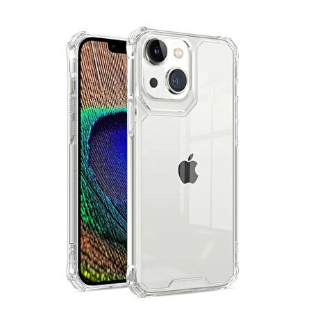 Smcase Apple iPhone 14 Kılıf Darbeye Dayanıklı Kristal Alp Sert Pc Kapak