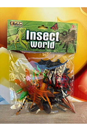 Oyuncak Hayvanlar Böcekler 8 Adet Şaka Hayvanları Örümcek Arı Çekirge Büyük Boy