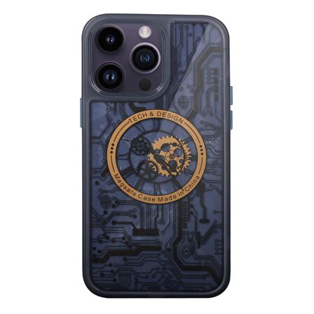Smcase Apple iPhone 14 Pro Max Kılıf Magic Design Wireless Tacsafe Ultra Koruma Sert Kapak