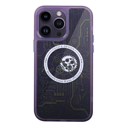 Smcase Apple iPhone 14 Pro Kılıf Magic Design Wireless Tacsafe Ultra Koruma Sert Kapak