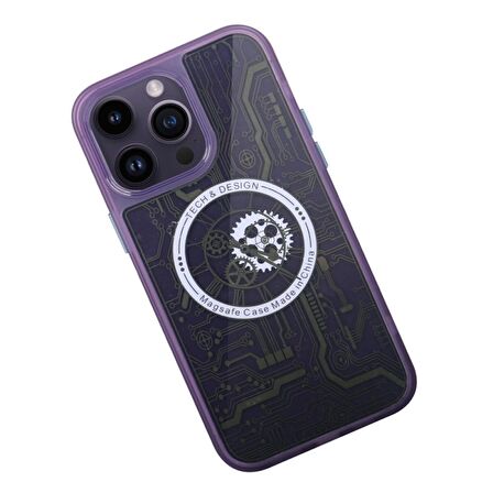 Smcase Apple iPhone 14 Pro Kılıf Magic Design Wireless Tacsafe Ultra Koruma Sert Kapak