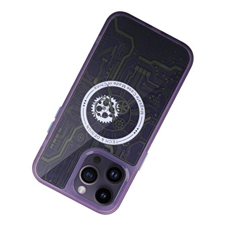 Smcase Apple iPhone 14 Pro Kılıf Magic Design Wireless Tacsafe Ultra Koruma Sert Kapak